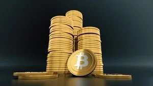 Pile of bitcoins