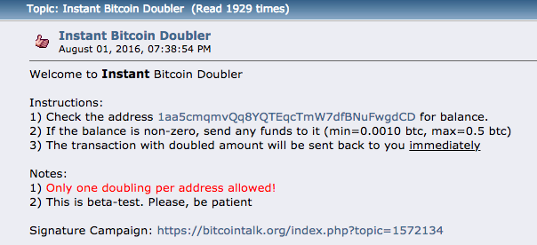 amateur ponzi scheme on bitcoin forum